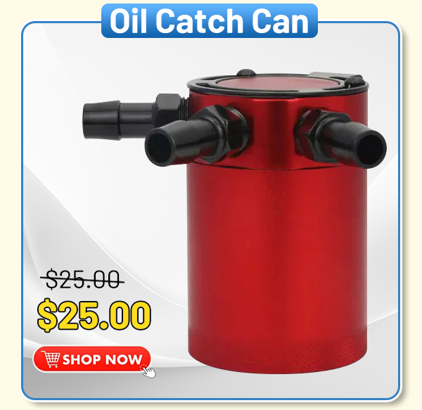 Universal Aluminum Racing Baffled 3-Port Oil Catch Can Red/Blue/Black/Silver